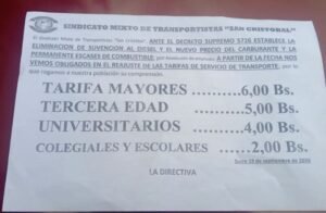 Sucre: Precio del pasaje de micro se duplica