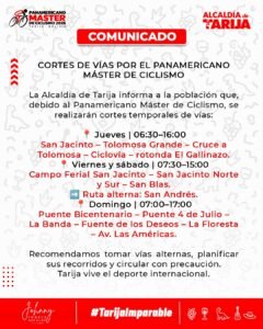 El municipio informa sobre el corte de vías los próximos días