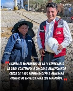 El municipio avanza con el empedrado de la avenida IV Centenario