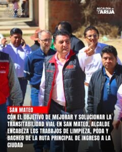 ALCALDE ENCABEZA TRABAJOS PARA MEJORAR LA TRANSITABILIDAD EN SAN MATEO